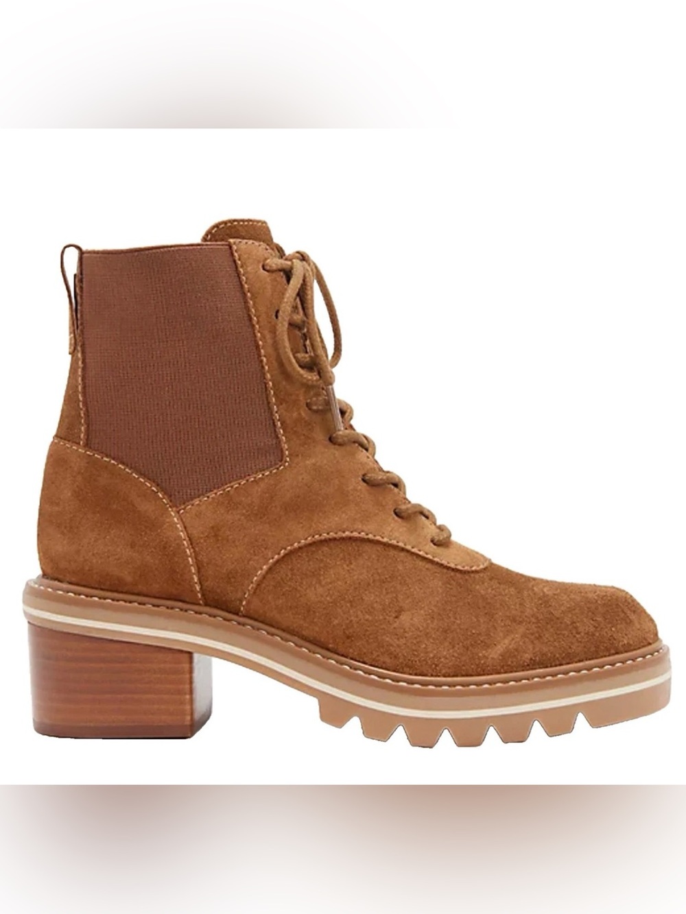Bernardo Tan Suede Lace-Up  Boot